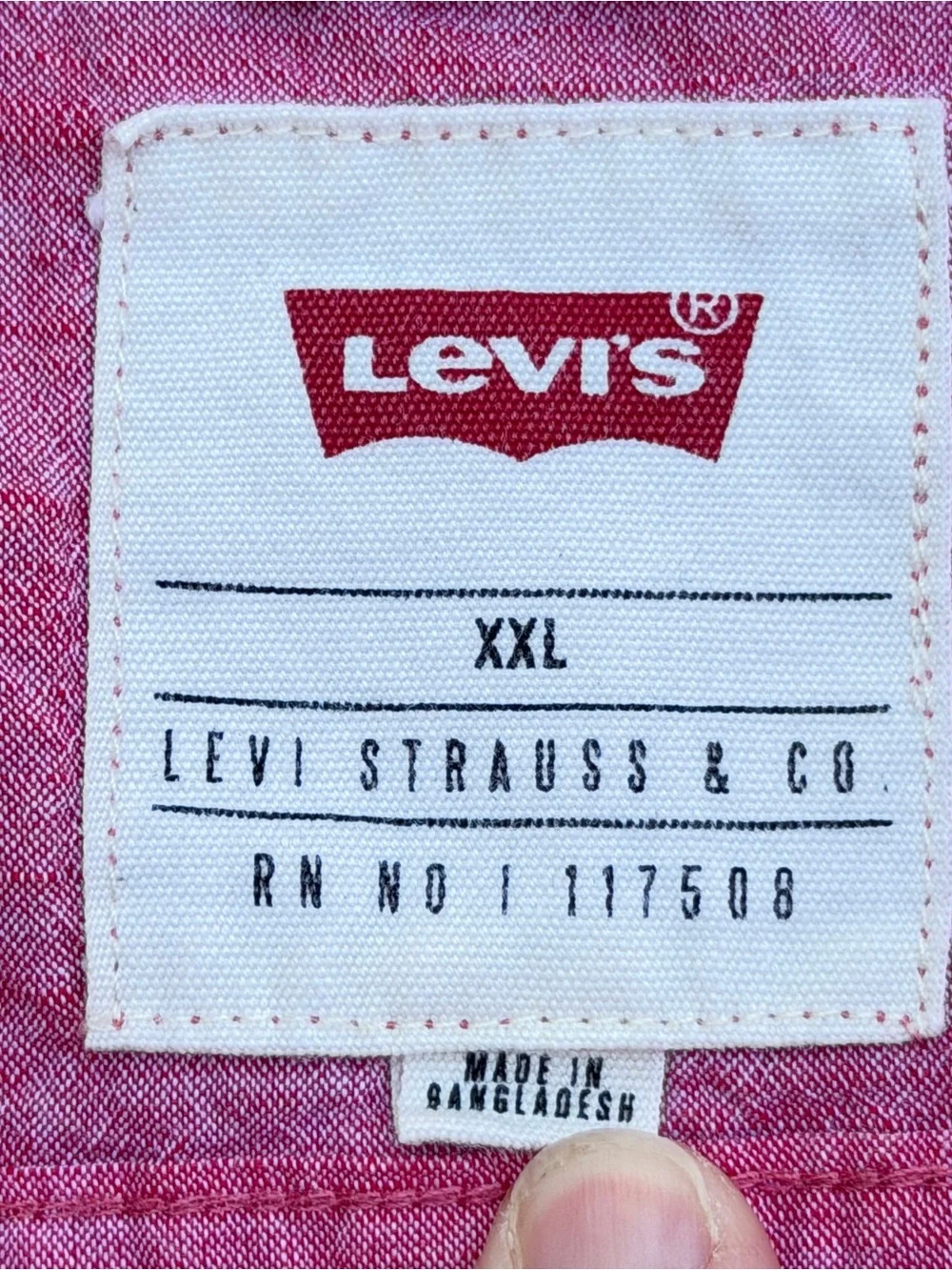 Levi's Short Sleeve Button Up 100% Cotton Sz XXL #3LDSW055 Blush Chambray